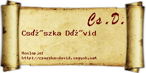 Császka Dávid névjegykártya