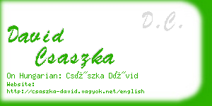 david csaszka business card